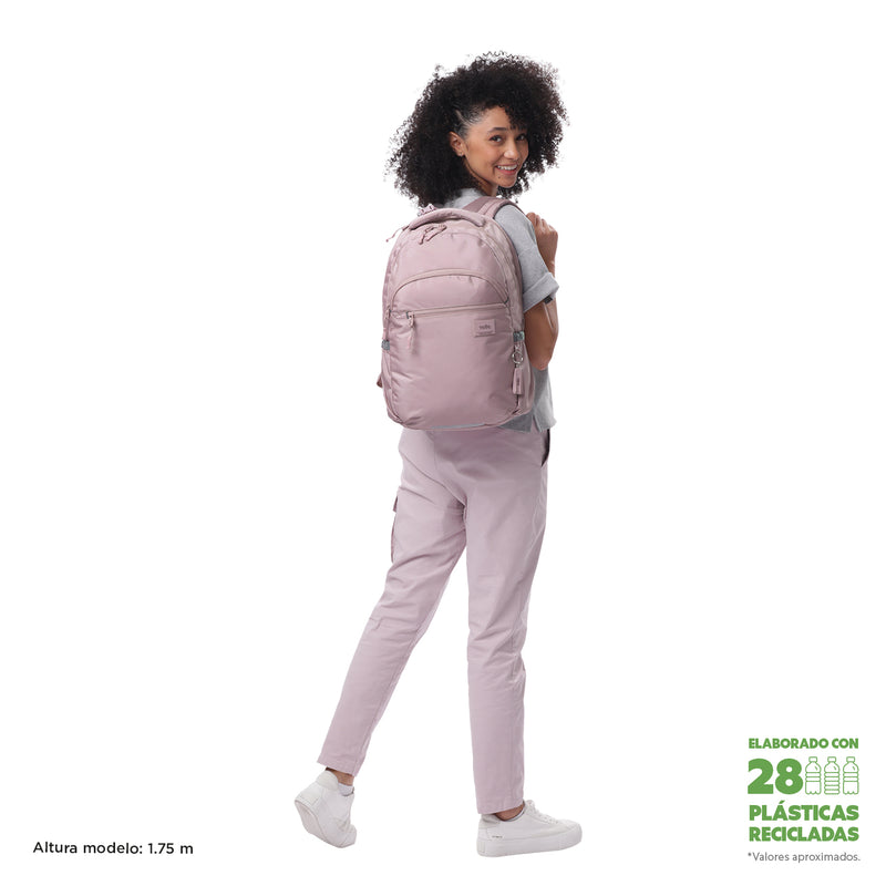 Mochila Universitaria Porta Laptop 15.4" Indo Rosado Mujer