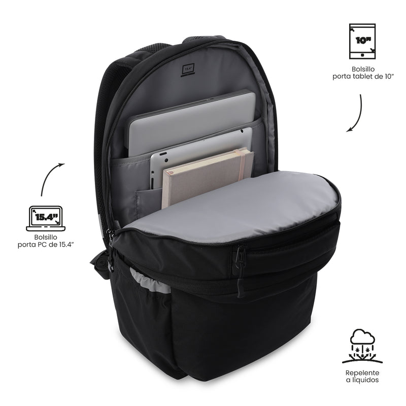 Mochila Universitaria Porta PC 15.4" Indo Negro Unisex