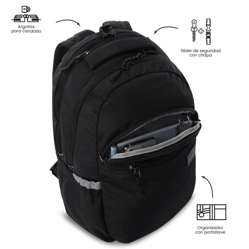 Mochila Universitaria Porta PC 15.4" Indo Negro Unisex