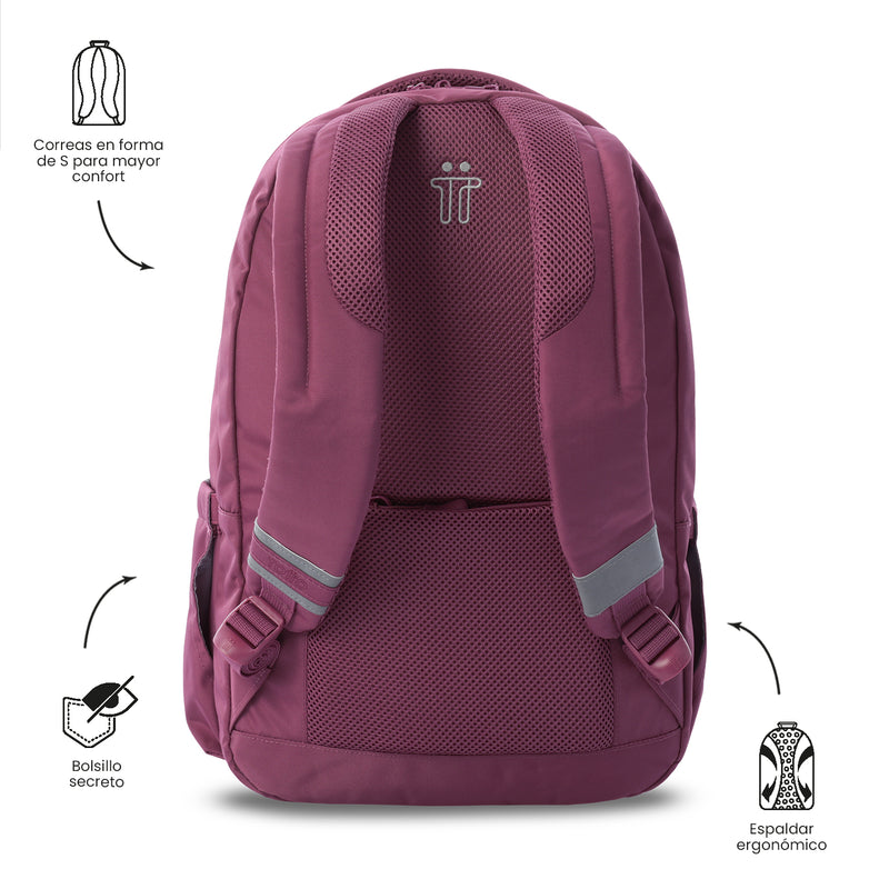 Mochila Universitaria Porta PC 15.4" Indo Rosado Mujer