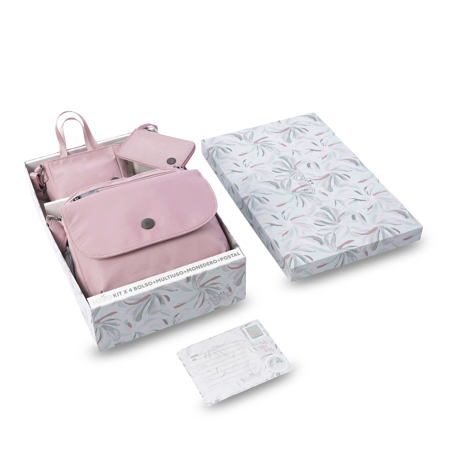 Kit de regalo X4 Bolso+Multiuso Mini+Monedero+Postal Corneana
