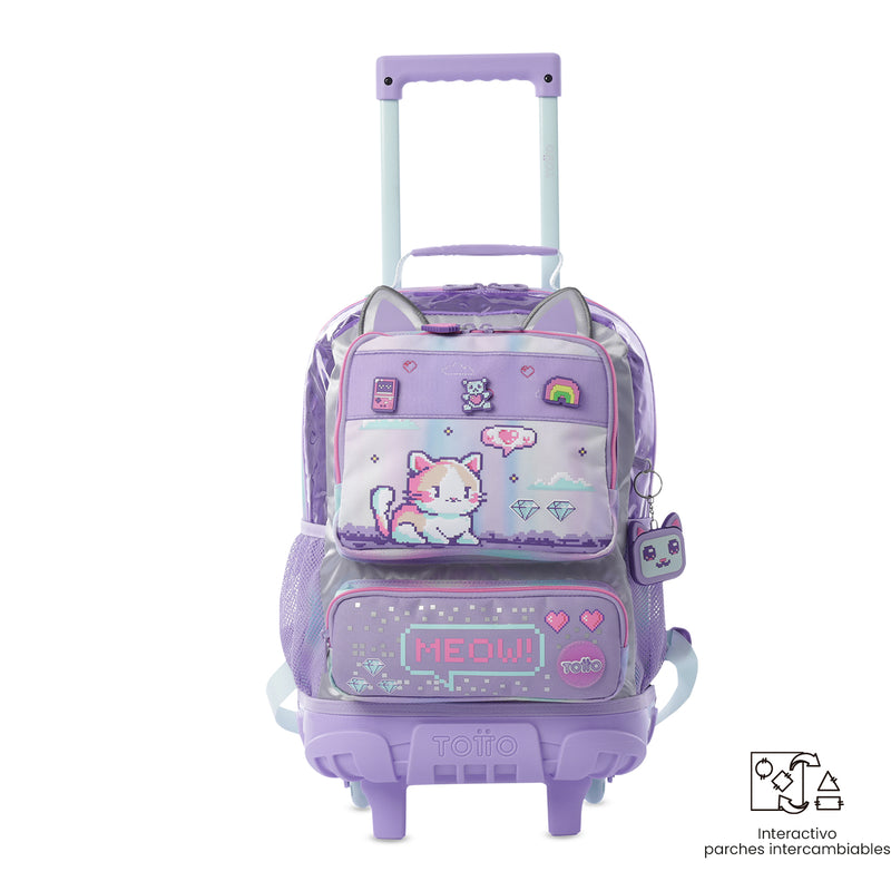 Mochila para Niña con ruedas Andy Cat Mediano Morado