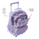 Mochila para Niña con ruedas Andy Cat Mediano Morado