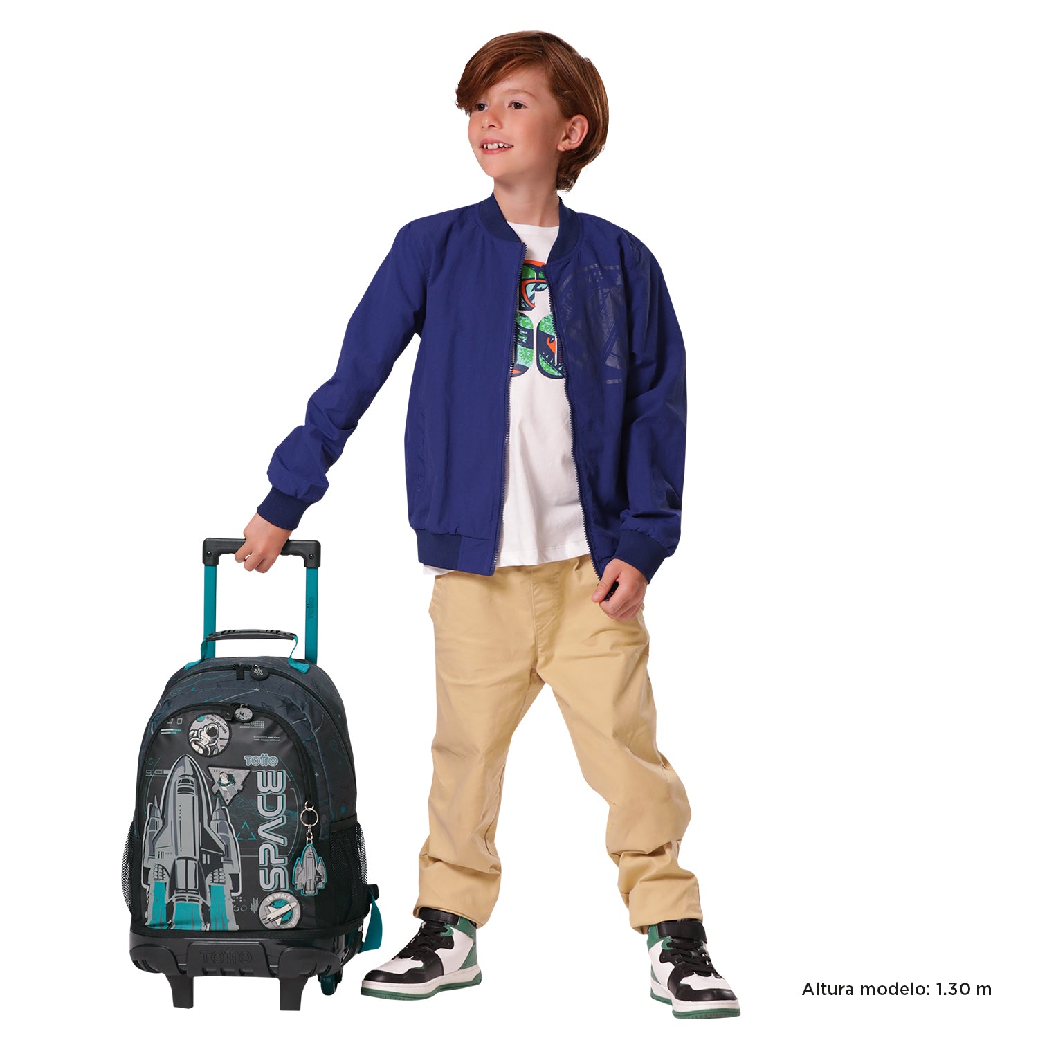 Mochila ruedas Niño Apolo M Gris