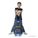 Mochila para Niño con ruedas Dino Rock Grande Azul