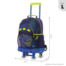 Mochila para Niño con ruedas Dino Rock Grande Azul
