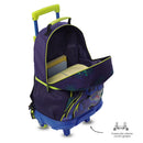 Mochila para Niño con ruedas Dino Rock Grande Azul