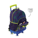 Mochila para Niño con ruedas Dino Rock Grande Azul