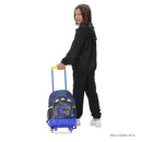 Mochila para Niño con ruedas Dino Rock Mediano Azul