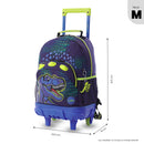 Mochila para Niño con ruedas Dino Rock Mediano Azul