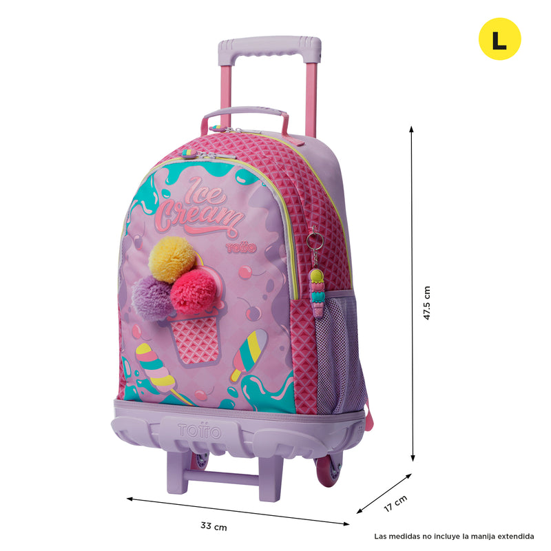 Mochila ruedas Niña Rue Bomper Ice Pop L Rosado