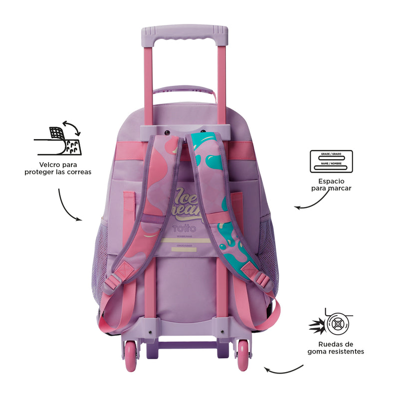 Mochila ruedas Niña Rue Bomper Ice Pop L Rosado