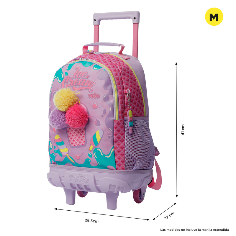 Mochila ruedas Niña Rue Bomper Ice Pop M Rosado