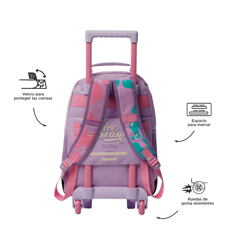 Mochila ruedas Niña Rue Bomper Ice Pop M Rosado