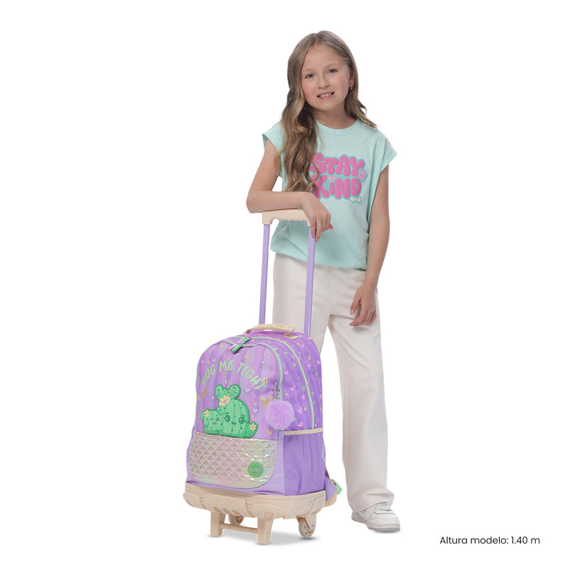 Mochila para Niña con ruedas Kacty Grande Morado