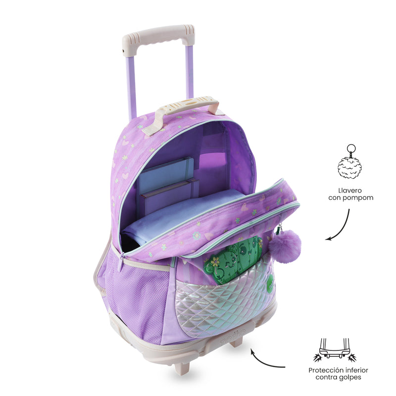 Mochila para Niña con ruedas Kacty Grande Morado