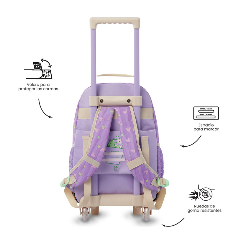 Mochila para Niña con ruedas Kacty Mediano Morado