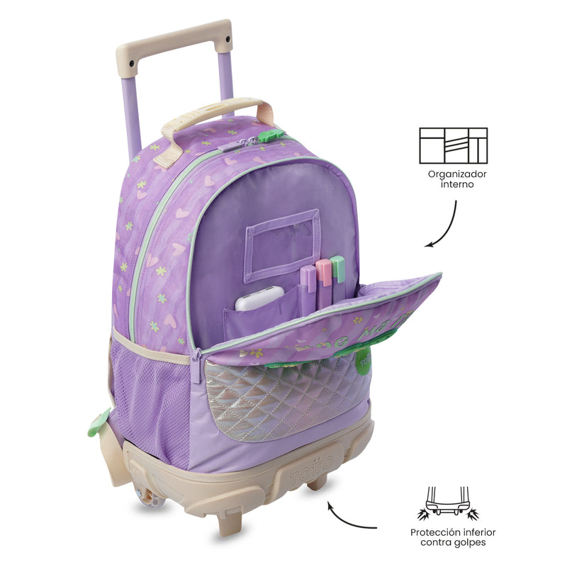 Mochila para Niña con ruedas Kacty Mediano Morado