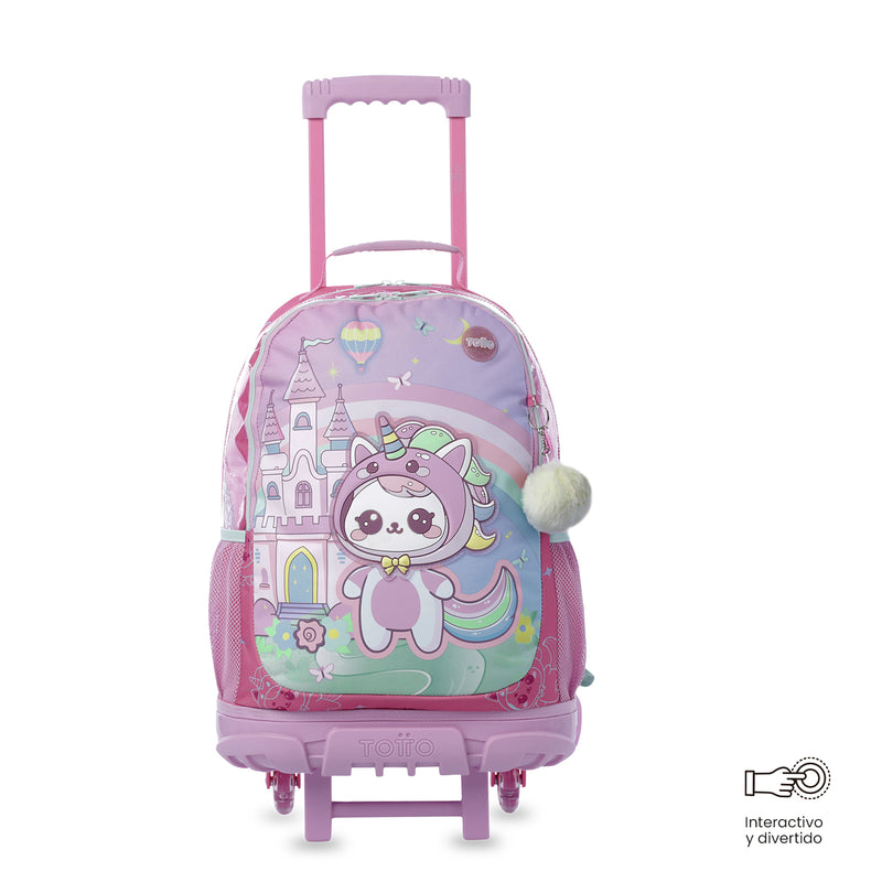 Mochila para Niña con ruedas Magic Spark Grande Rosado