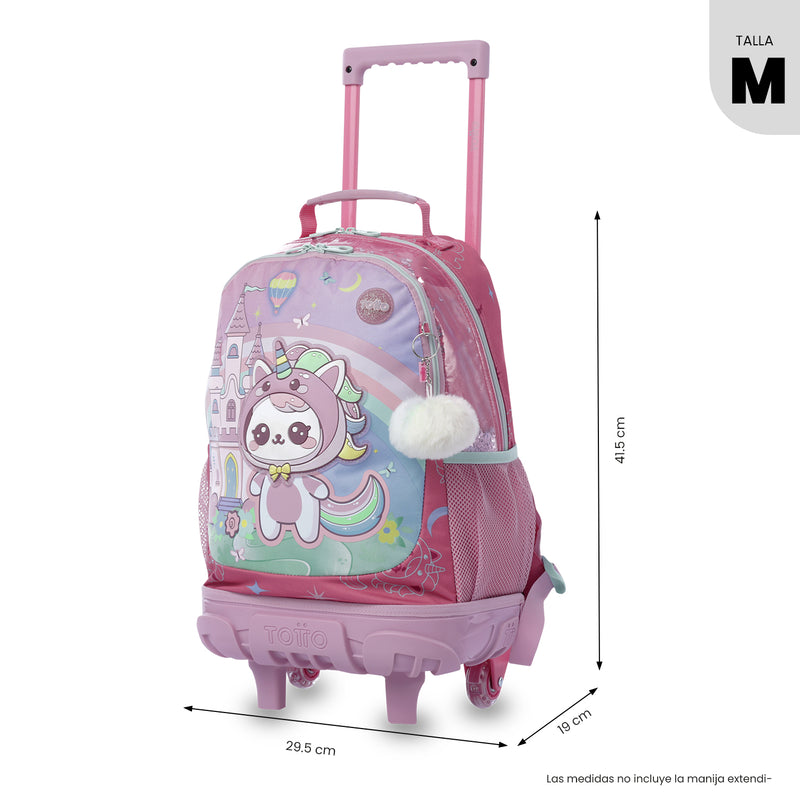 Mochila para Niña con ruedas Magic Spark Mediano Rosado