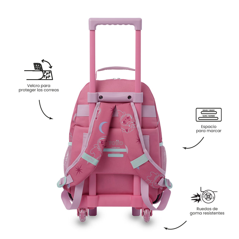 Mochila para Niña con ruedas Magic Spark Mediano Rosado