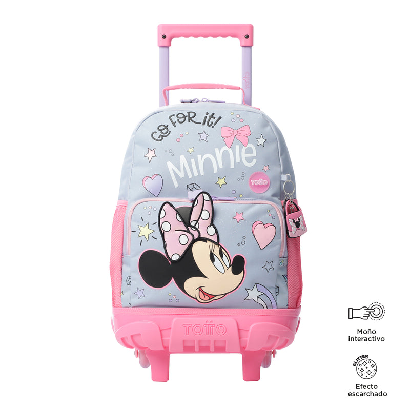 Mochila ruedas Niña Minnie M Gris