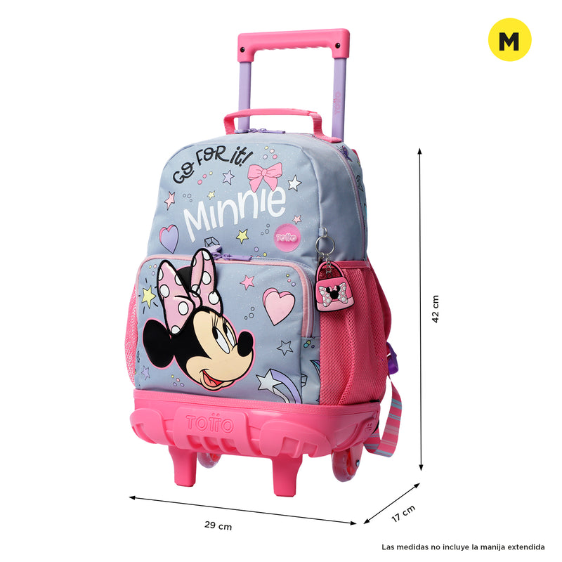 Mochila ruedas Niña Minnie M Gris