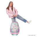 Mochila con ruedas Niña Queen Cat Grande Rosado