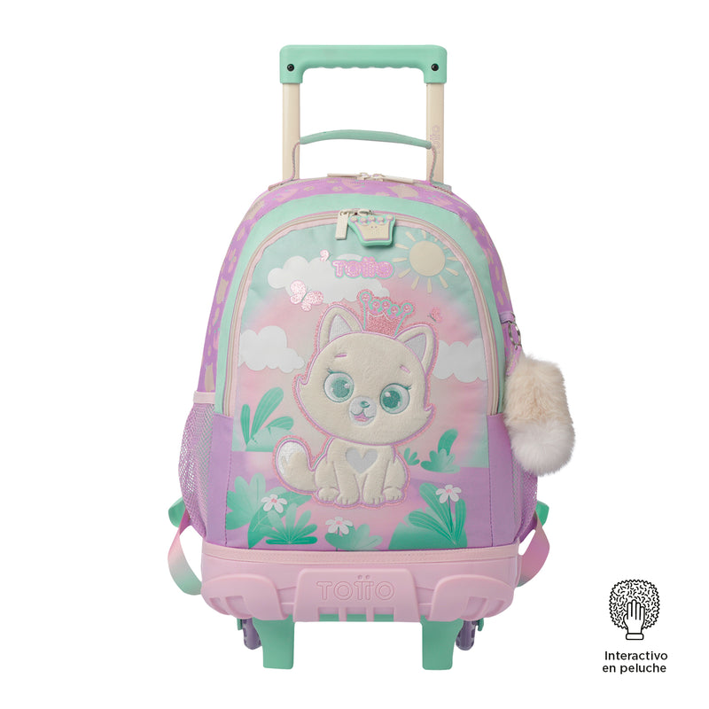 Mochila con ruedas Niña Queen Cat Mediano Rosado