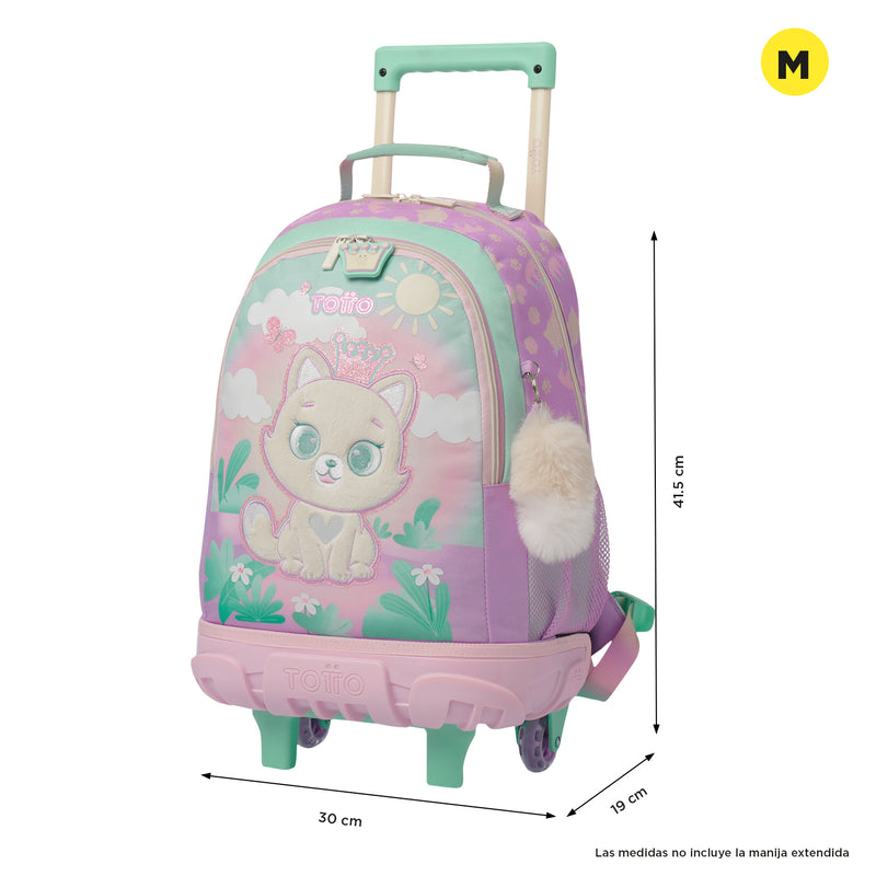 Mochila con ruedas Niña Queen Cat Mediano Rosado