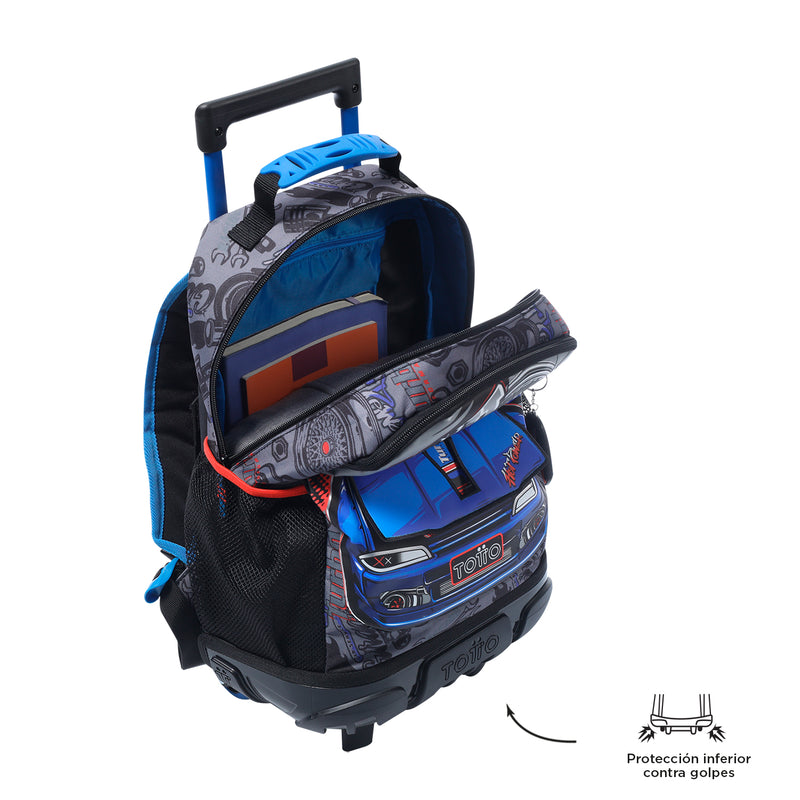 Mochila con Ruedas para Niño Racing M Azul