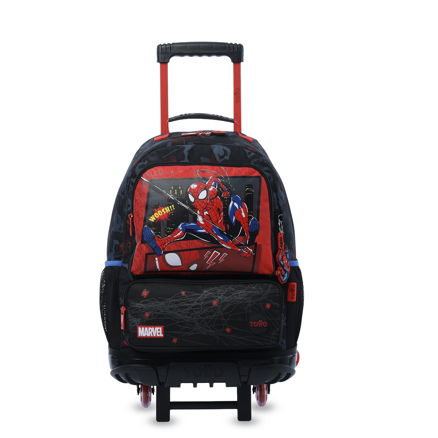 Mochila para Niño con ruedas Spiderman Hero Grande Negro