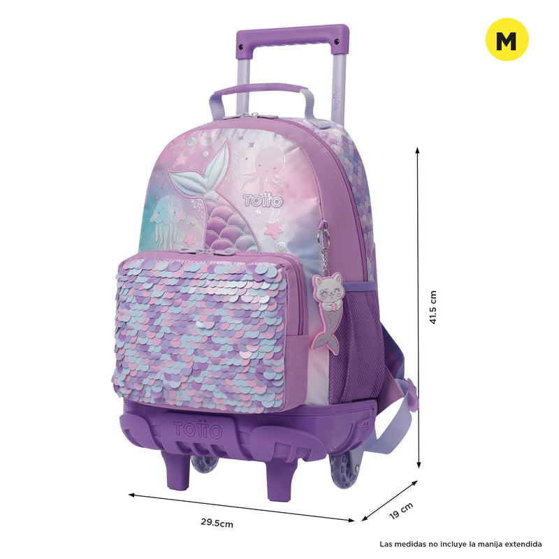 Mochila con ruedas Niña Sireny Mediano Morado