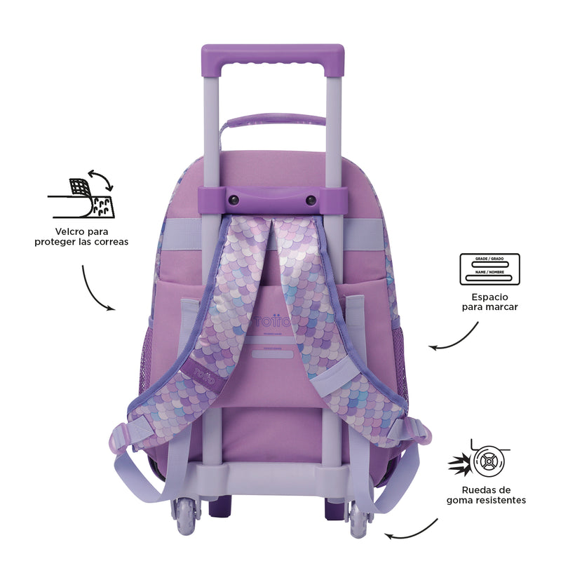 Mochila con ruedas Niña Sireny Mediano Morado