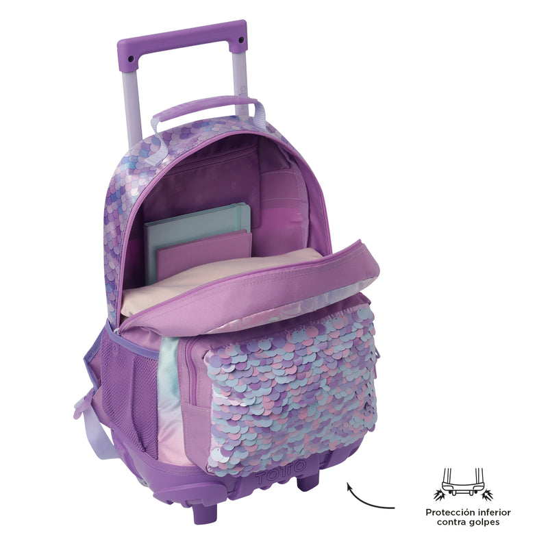 Mochila con ruedas Niña Sireny Mediano Morado