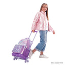 Mochila con 3 ruedas Niña 3 Sireny Grande Morado