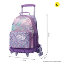 Mochila con 3 ruedas Niña 3 Sireny Grande Morado