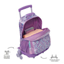 Mochila con 3 ruedas Niña 3 Sireny Grande Morado