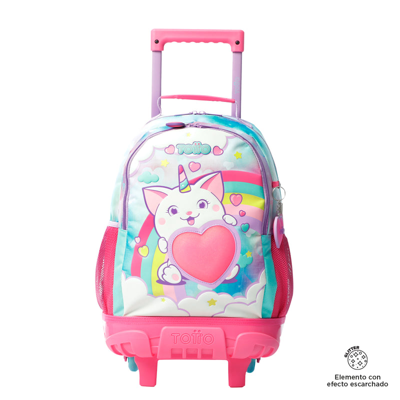 Mochila ruedas Niña Sweety Heart M Azul