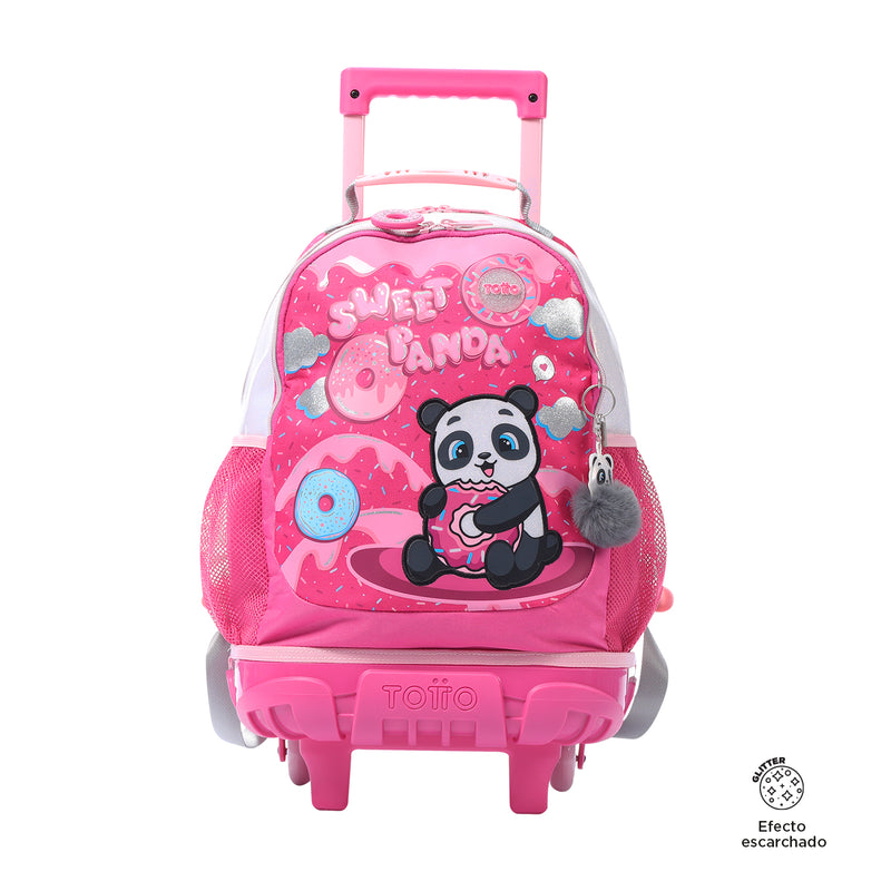 Mochila con Ruedas para Niña Sweet Panda M Rosado