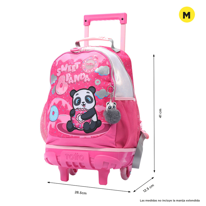 Mochila con Ruedas para Niña Sweet Panda M Rosado