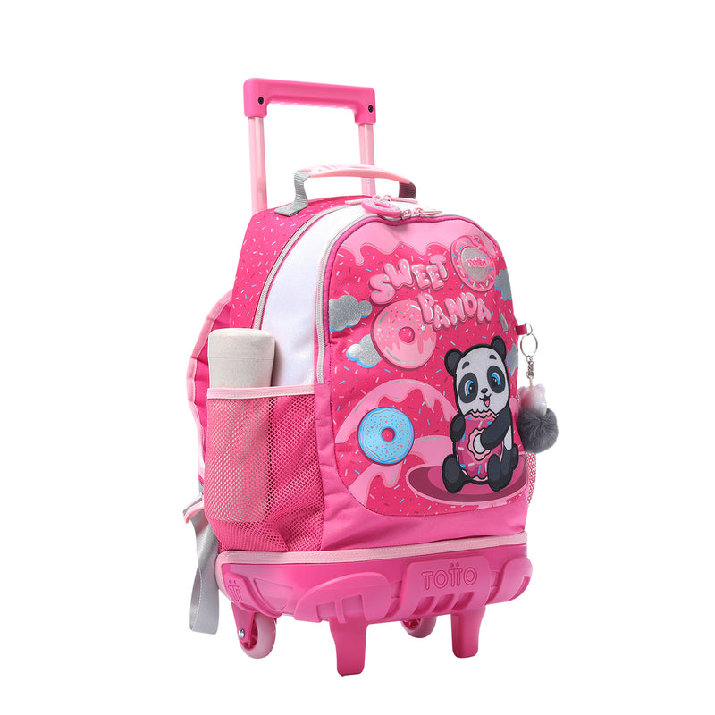 Mochila con Ruedas para Niña Sweet Panda M Rosado