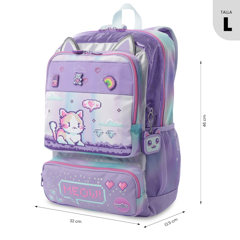Mochila para Niña Andy Cat Grande Morado
