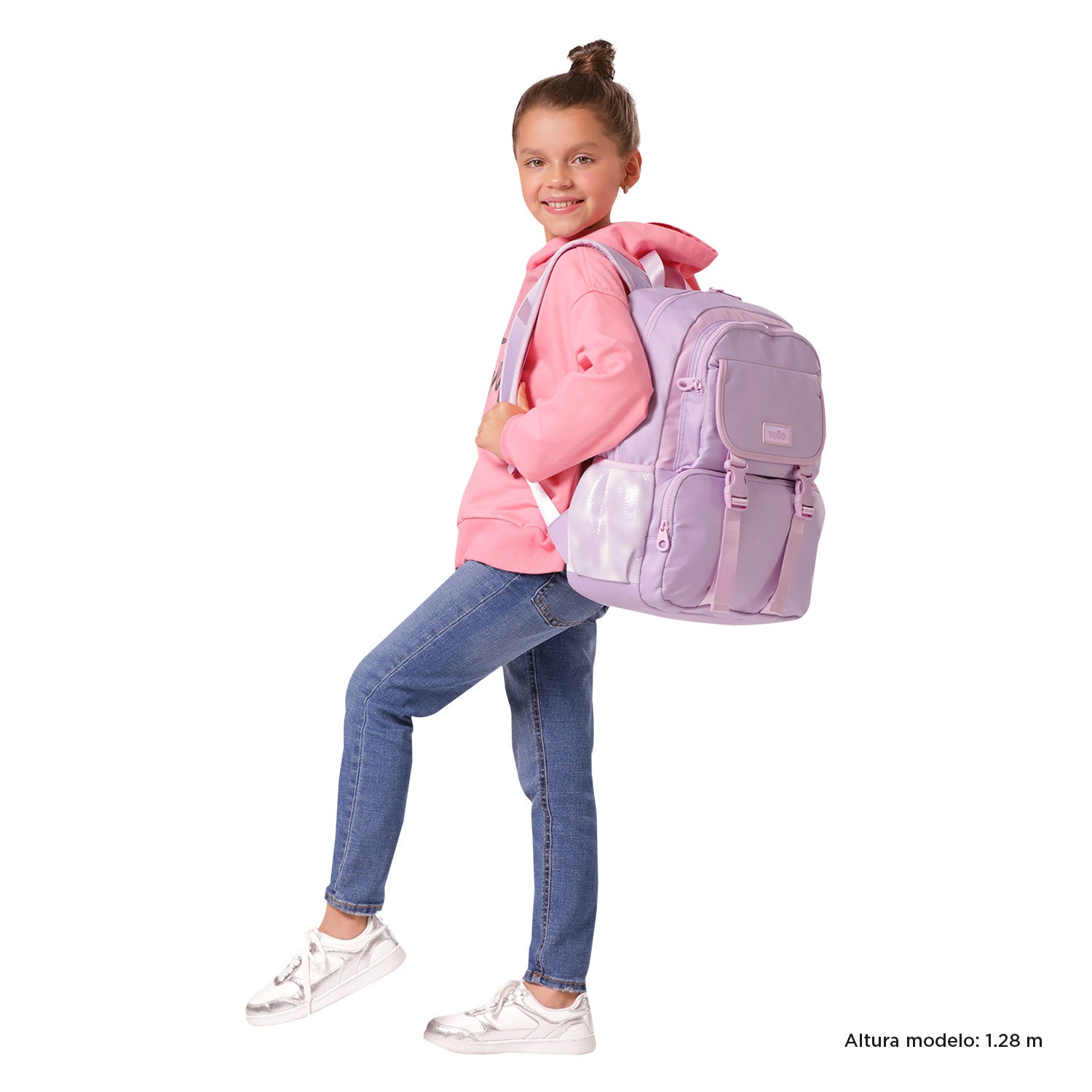 Mochila para Niña Cluw M Morado/Rosado