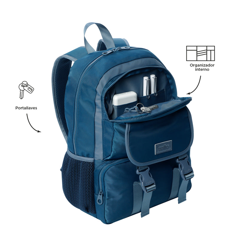 Mochila para Niña Cluw M  Azul/Gris