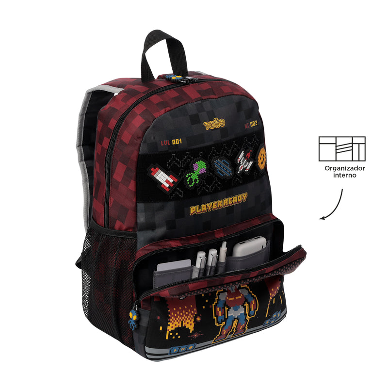 Mochila para Niño Digibot Mediano Rojo