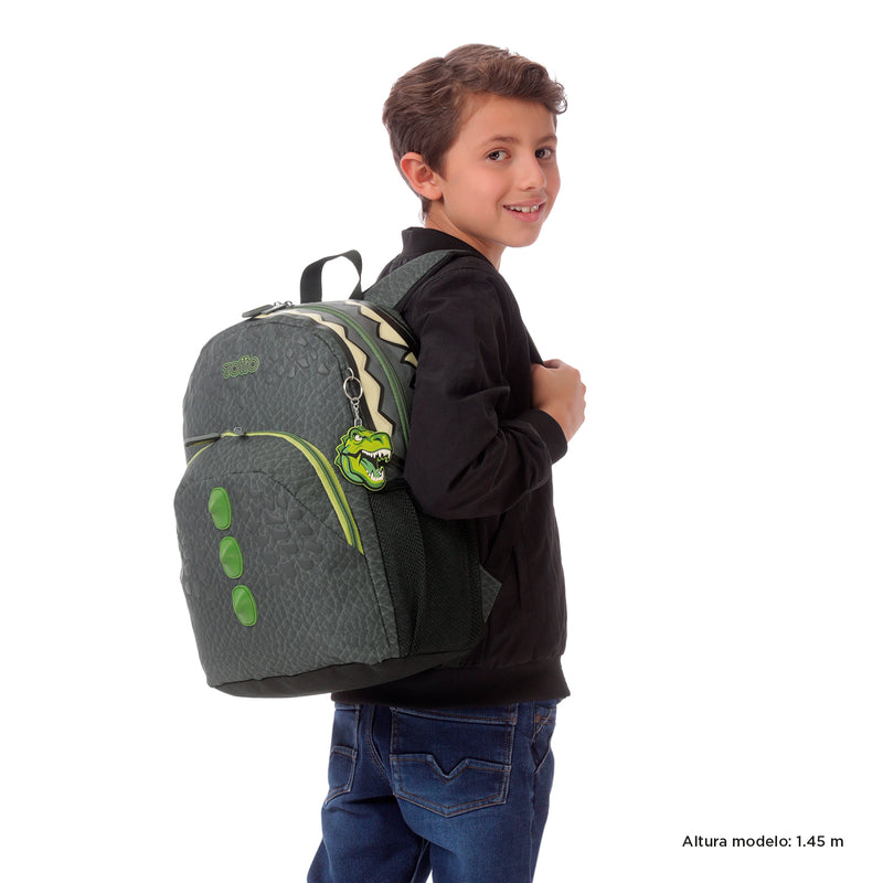 Mochila para Niño Dinoland Mediano Gris