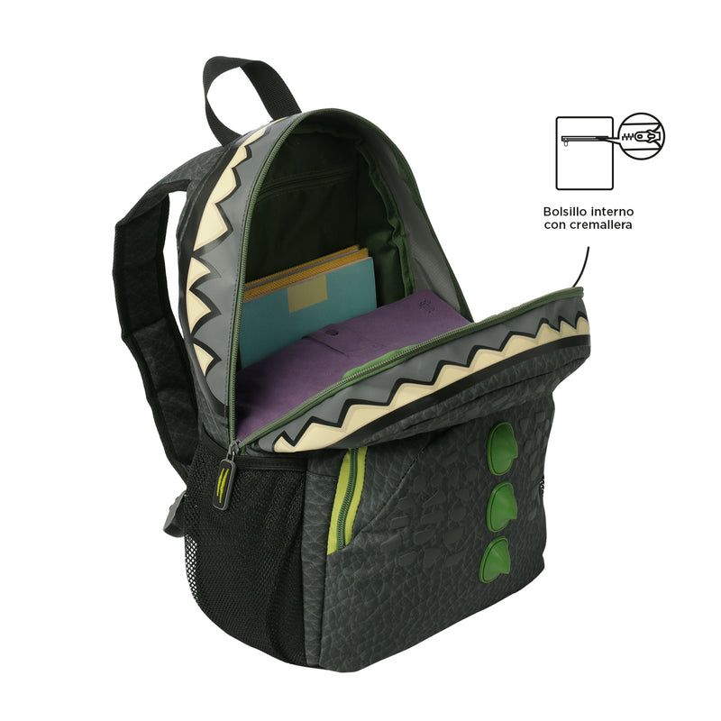 Mochila para Niño Dinoland Mediano Gris