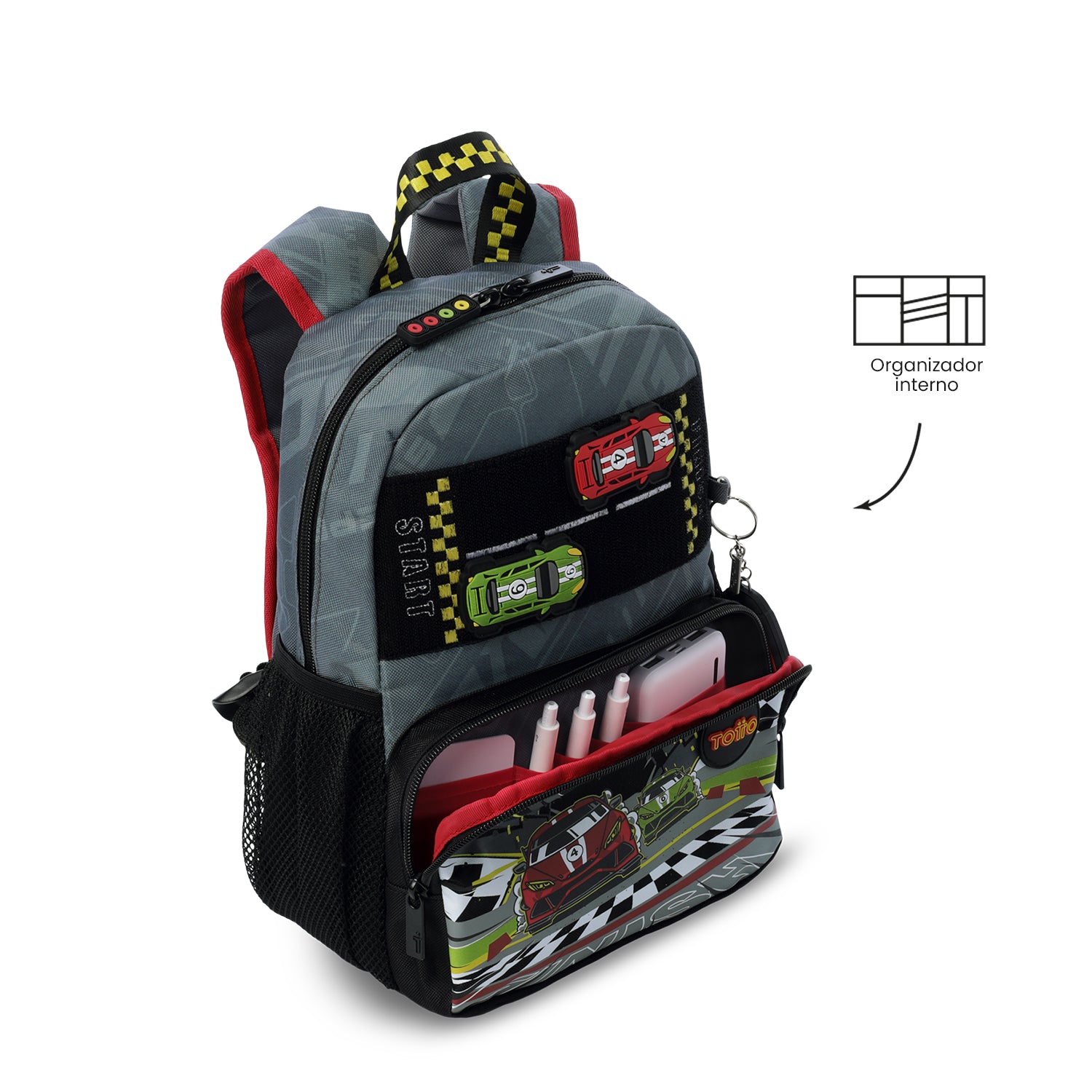 Mochila para Niño Grand Prix Pequeño Gris