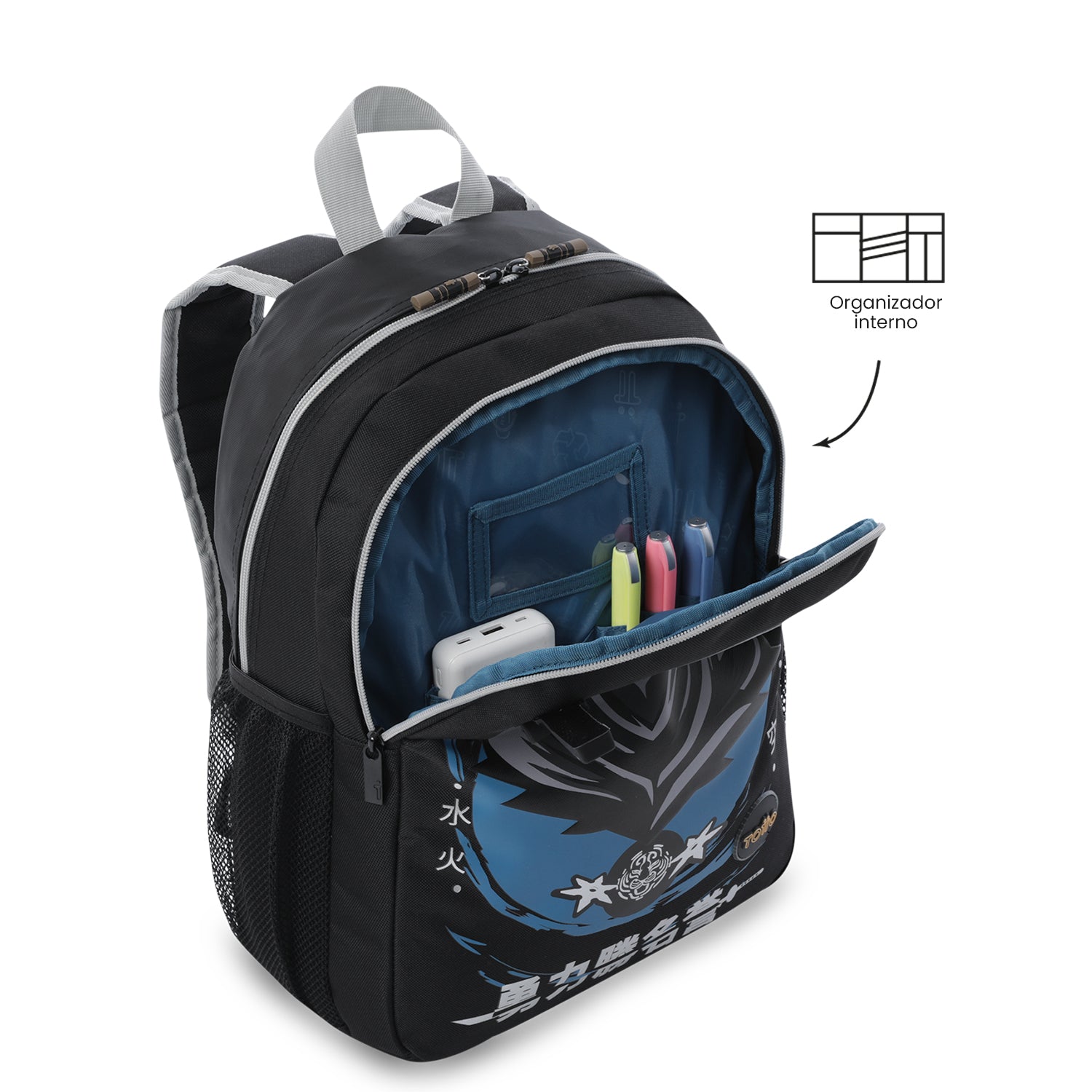 Mochila para Niño Hanzo Mediano Negro